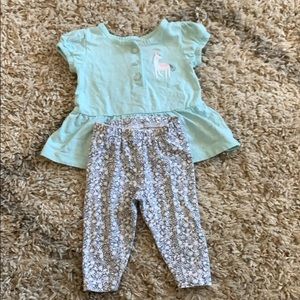 Shirt and pants Carter bundle unicorn floral 6 m